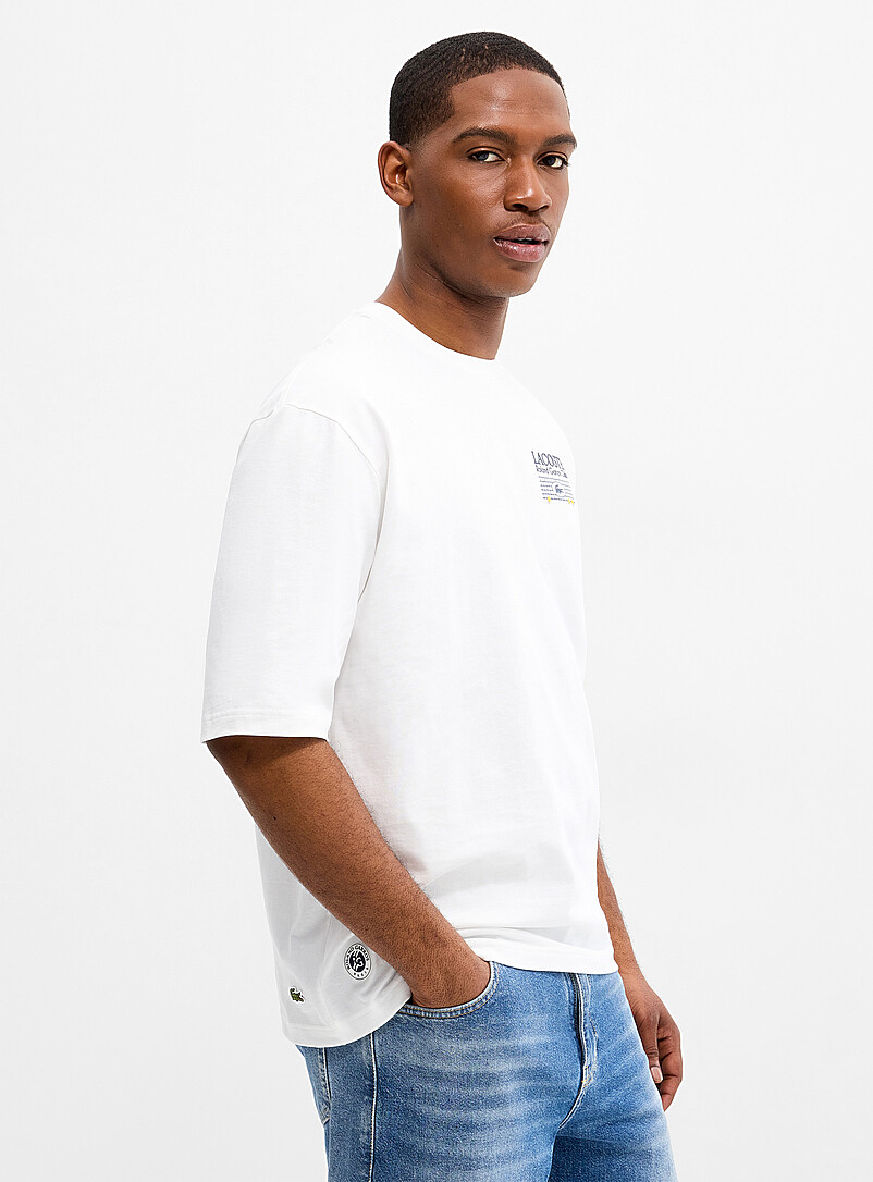 Lacoste: Le t-shirt Club Roland Garros Blanc pour homme