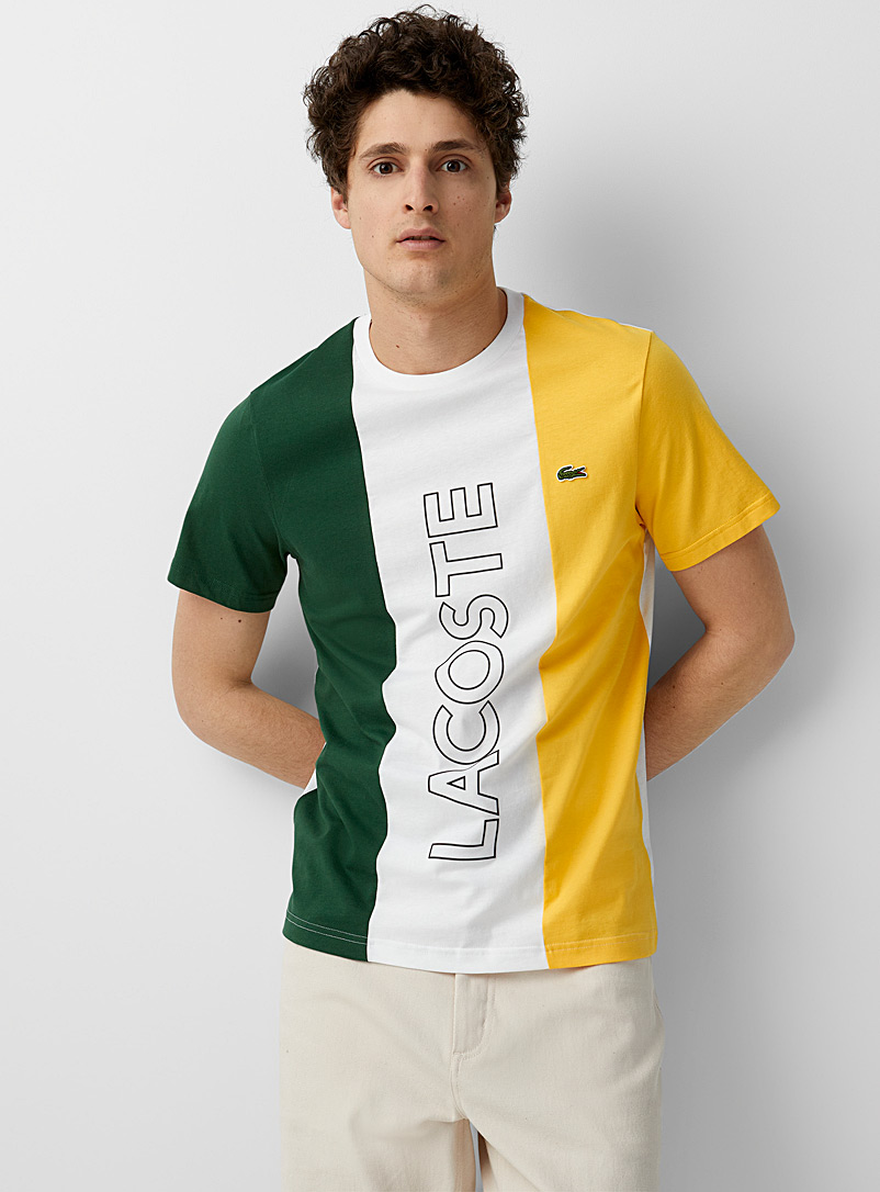 Lacoste White Logo tricolour T-shirt for men