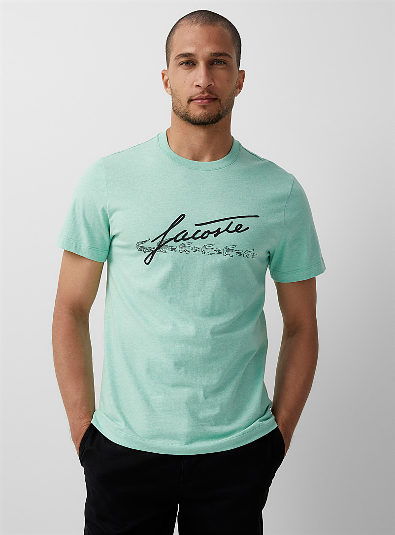Lacoste Green Signature croc T-shirt for men