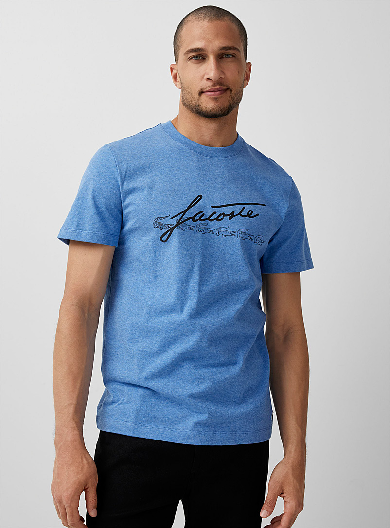 Lacoste: Le t-shirt croco signature Bleu pour homme