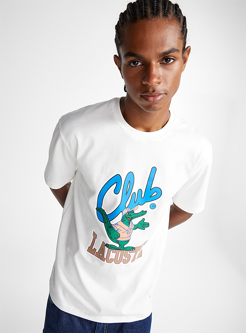 Lacoste White Club Lacoste T-shirt for men
