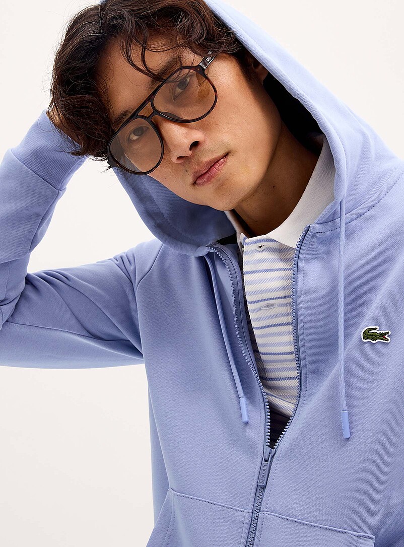Lacoste: Le kangourou zipp&eacute; logo croco Noir pour homme