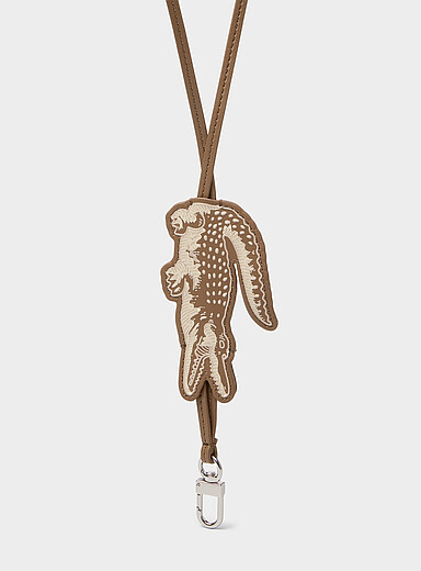 Faux-leather croc bag charm