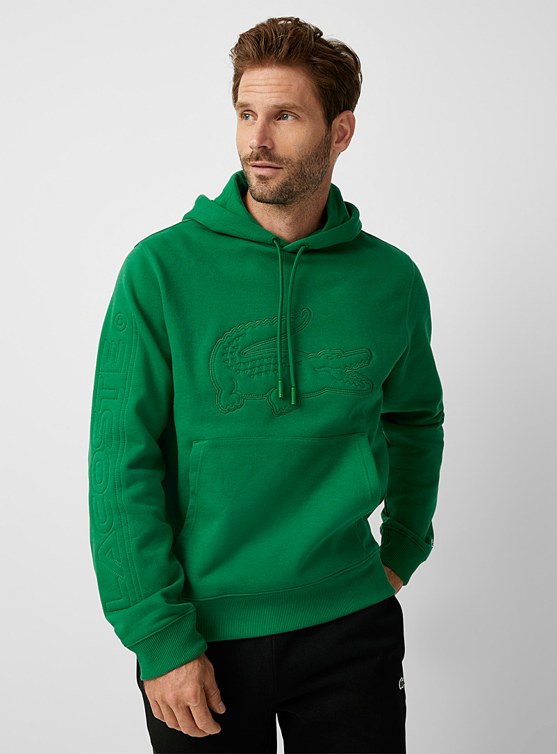 Lacoste Green Incognito croc hoodie for men