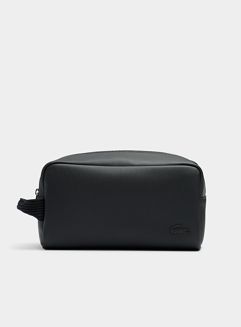 Lacoste Black Faux-leather rectangular case for men