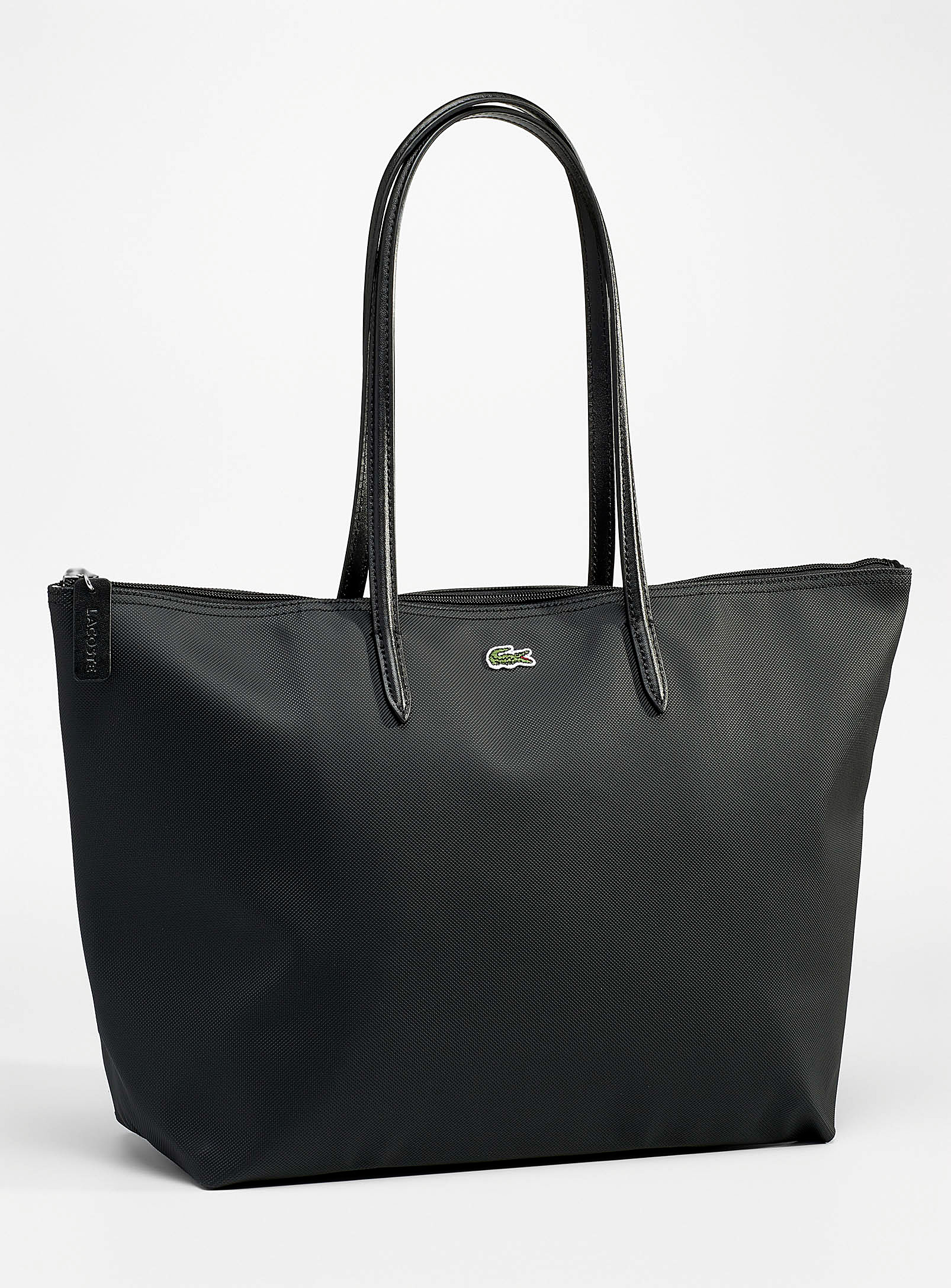 Shop Lacoste Concept Zip Tote In Black