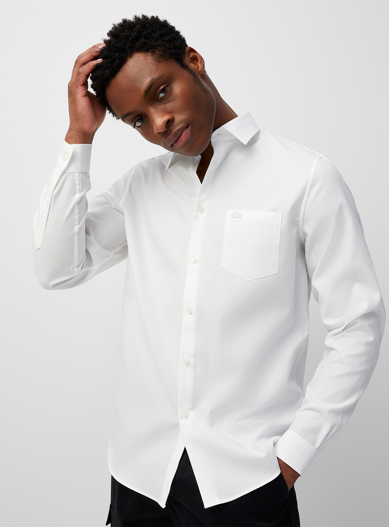Lacoste Monochrome Logo Shirt In White