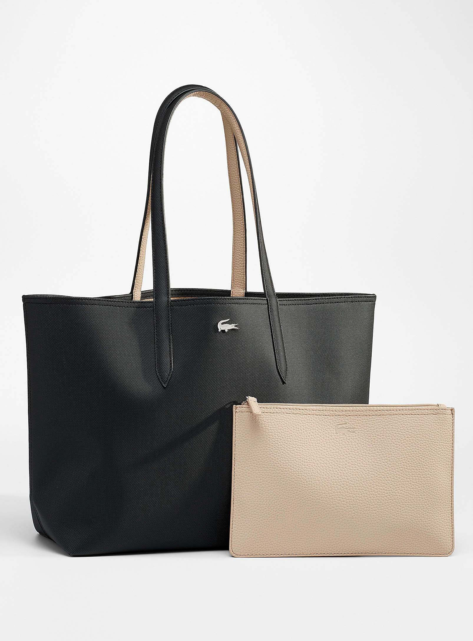 Lacoste Anna Reversible Tote Bag In Black