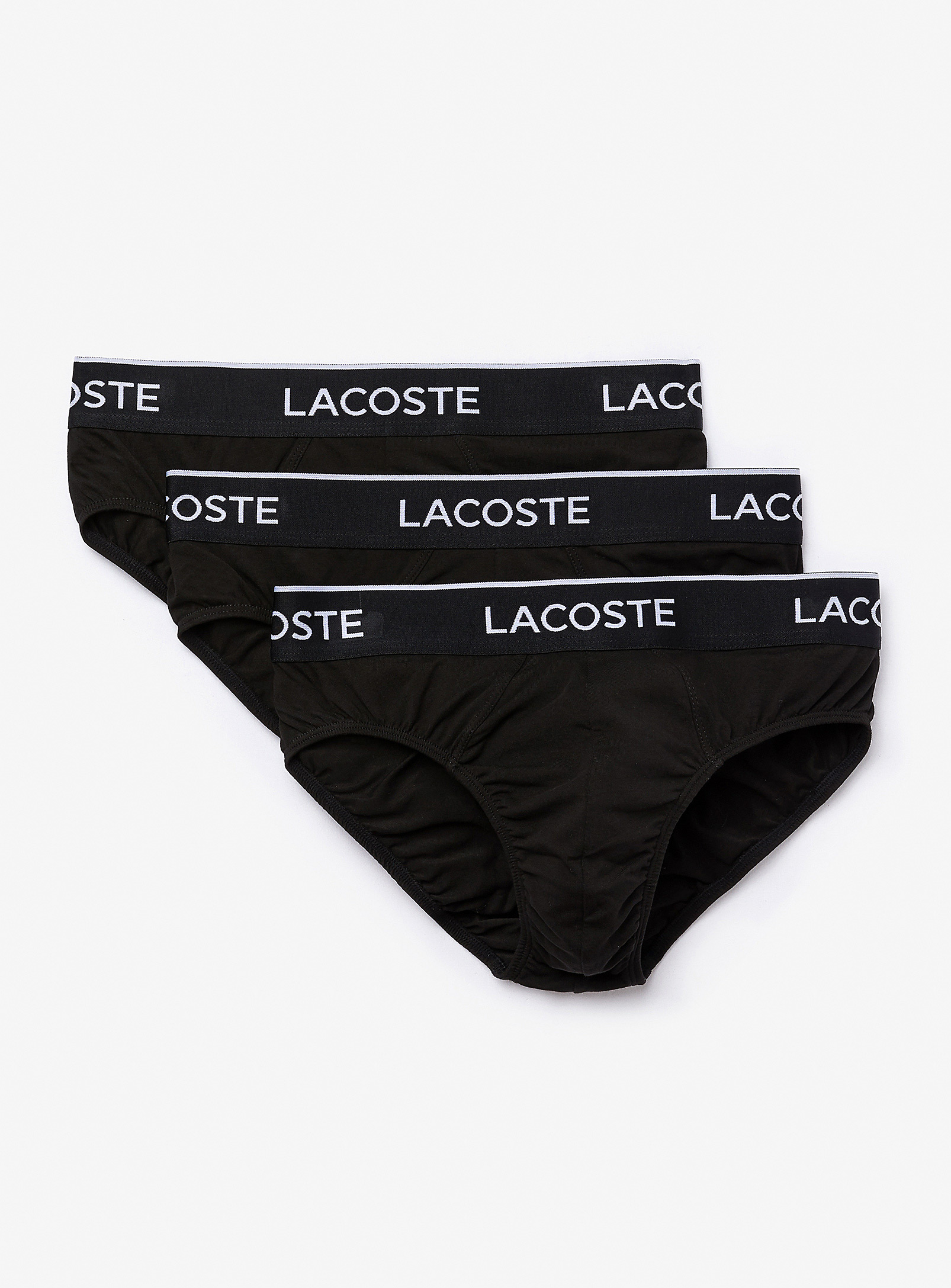 Lacoste Croc Logo Brief  3-pack In Black