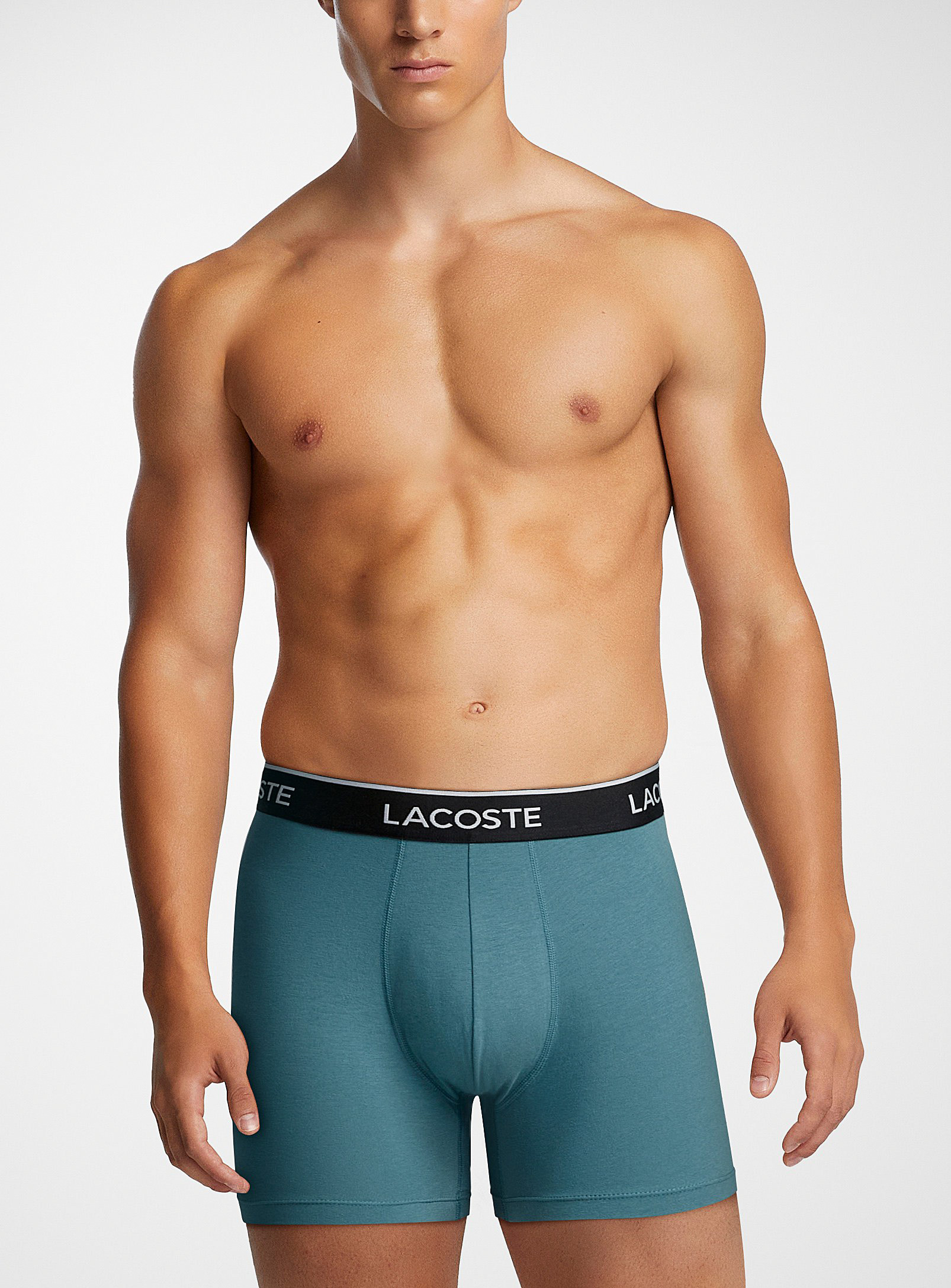 Lacoste Logo-waist Colourful Trunk In Green