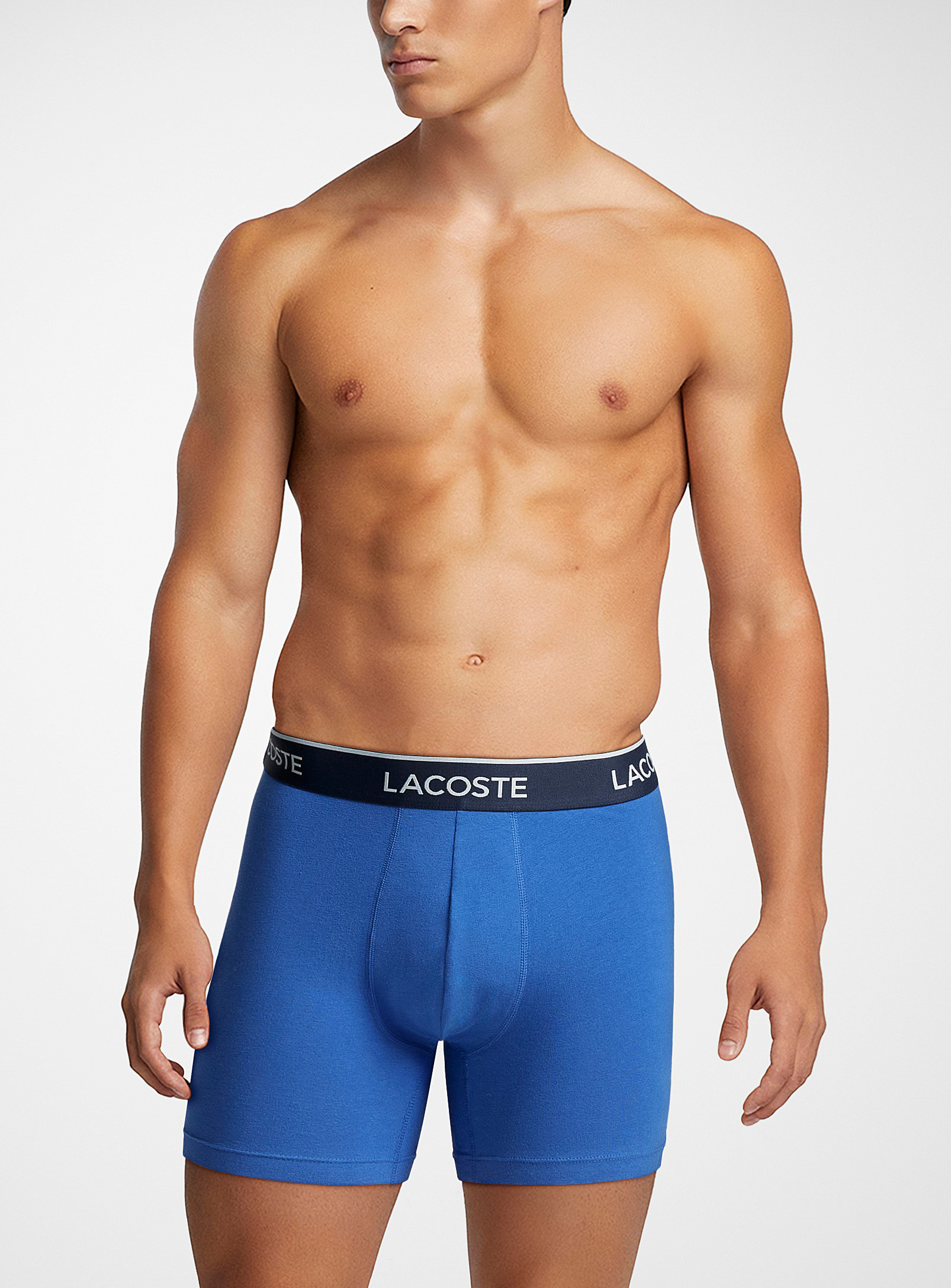 Shop Lacoste Logo-waist Colourful Boxer Brief In Indigo/dark Blue