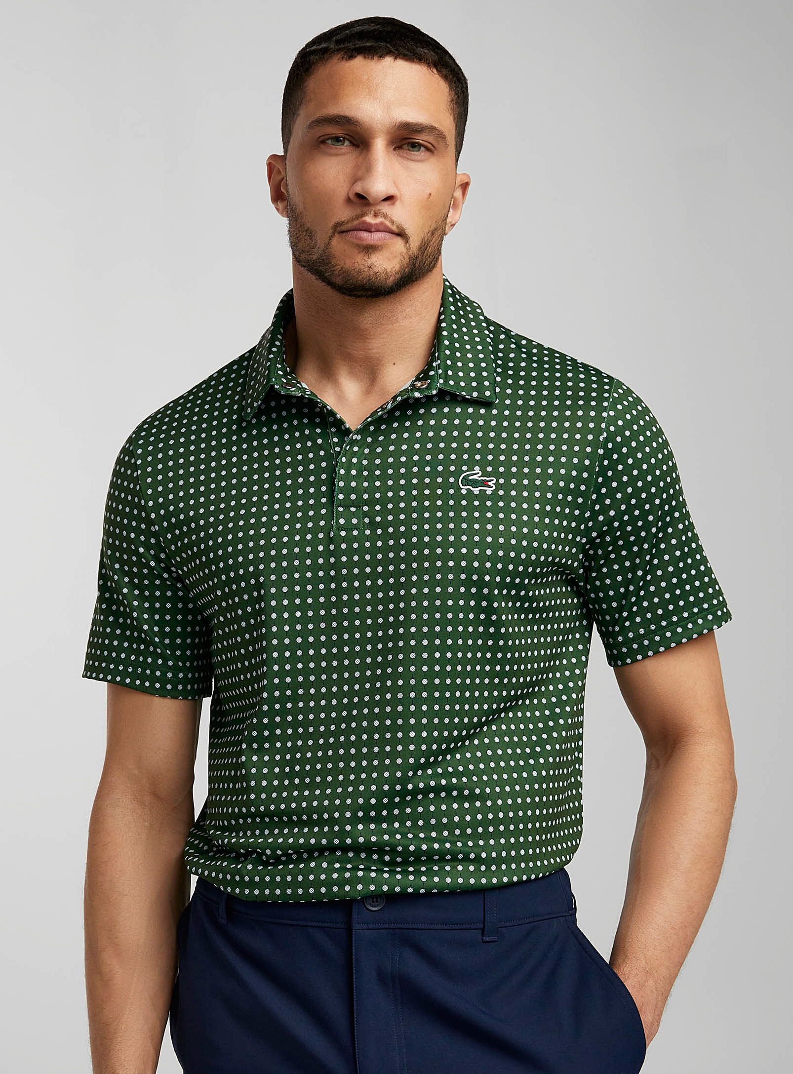 Lacoste Ultra-soft Golf Ball Polo In Patterned Green