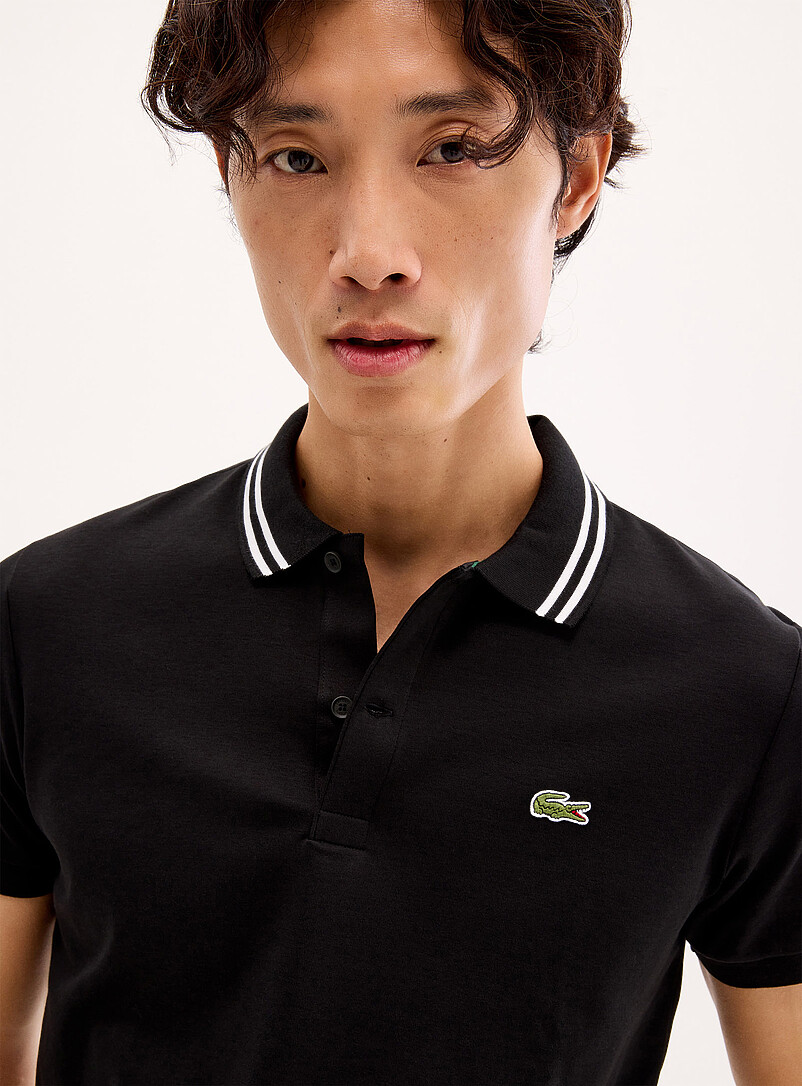 Exclusive striped-collar jersey polo Regular fit product image 2