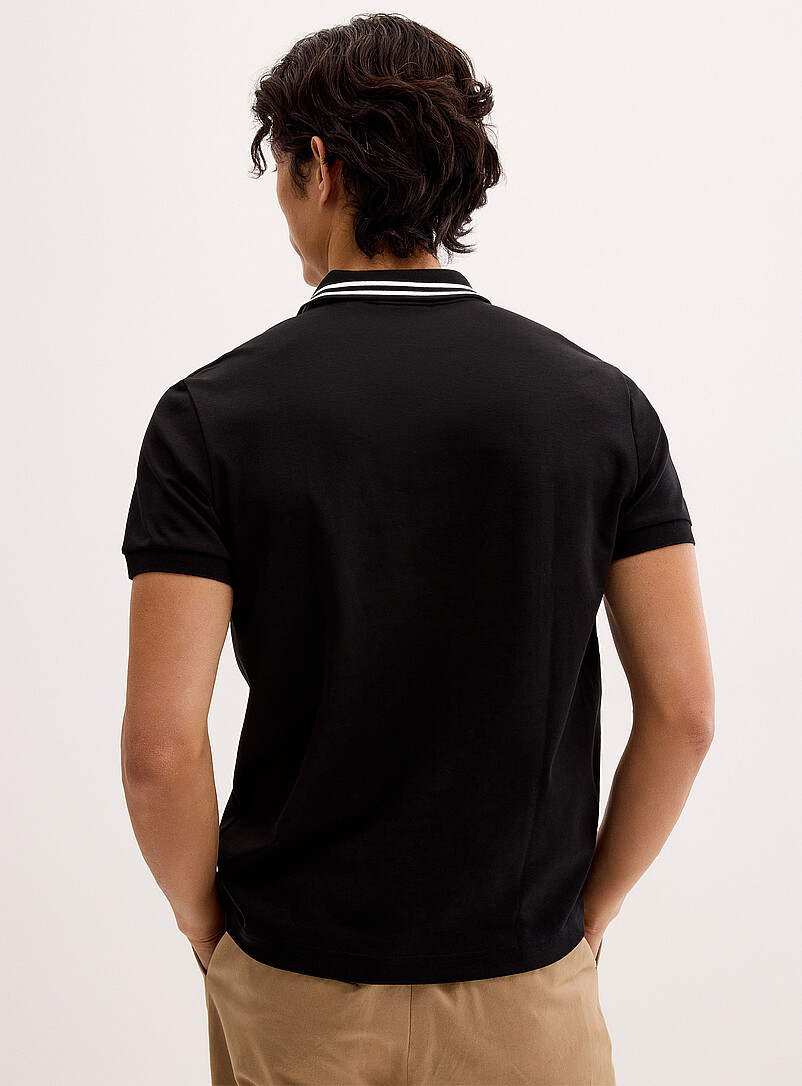 Exclusive striped-collar jersey polo Regular fit product image 3