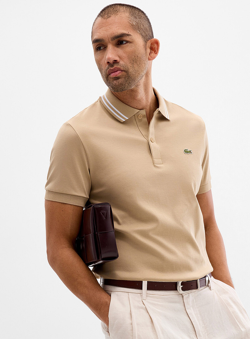 Exclusive Striped-Collar Jersey Polo Regular Fit