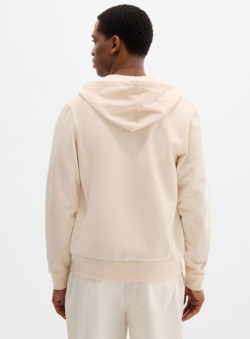 Beige stripe zipped hoodie product image 2