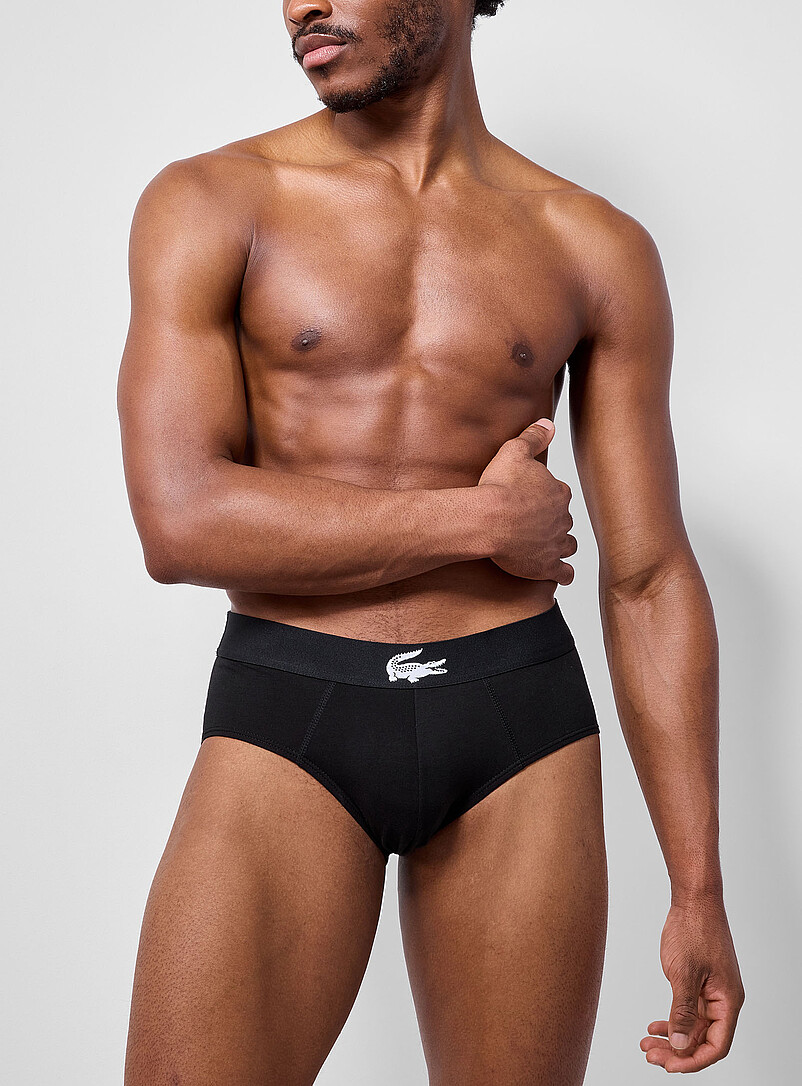 Solid croc-waistband stretch brief Cotton product image (primary)