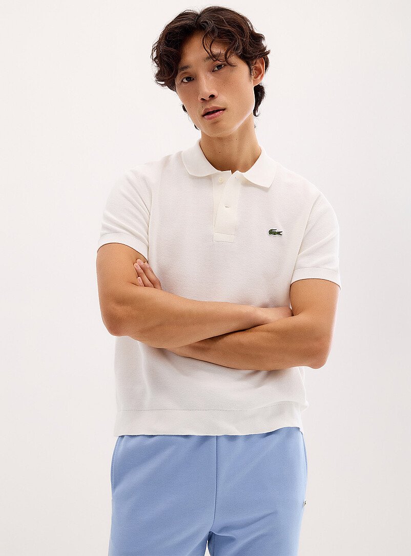 Textured knit polo product image (primary)