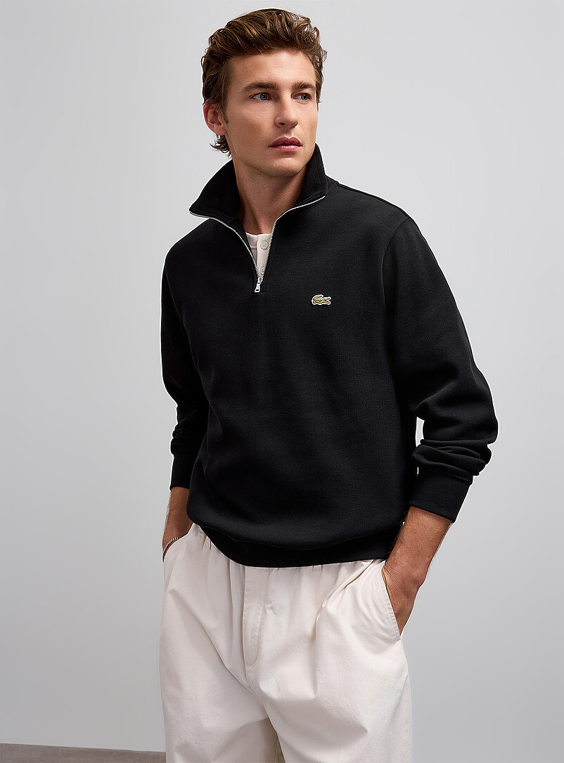 Zippered Mock-Neck Sweatshirt