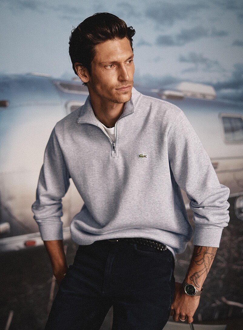 Zippered mock-neck sweatshirt product image (primary)