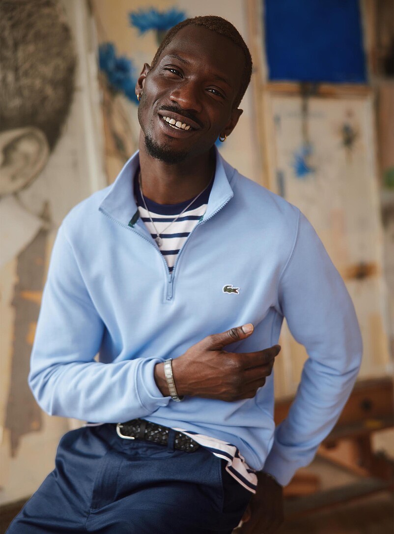 Mock-Neck French Terry Sweatshirt