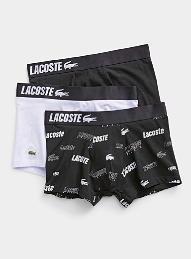 Lacoste mens Casual Classic 3 Pack Cotton Stretch Briefs, Black, X