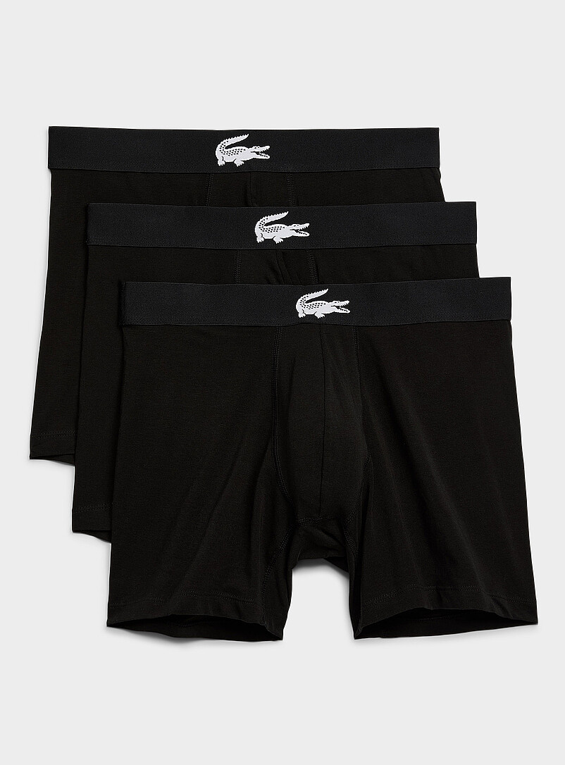 5" croc-waist black boxer briefs Cotton 3-pack product image (primary)