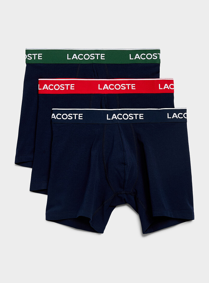 5" White-Logo Comfort Boxer Briefs Cotton Stretch 3-Pack