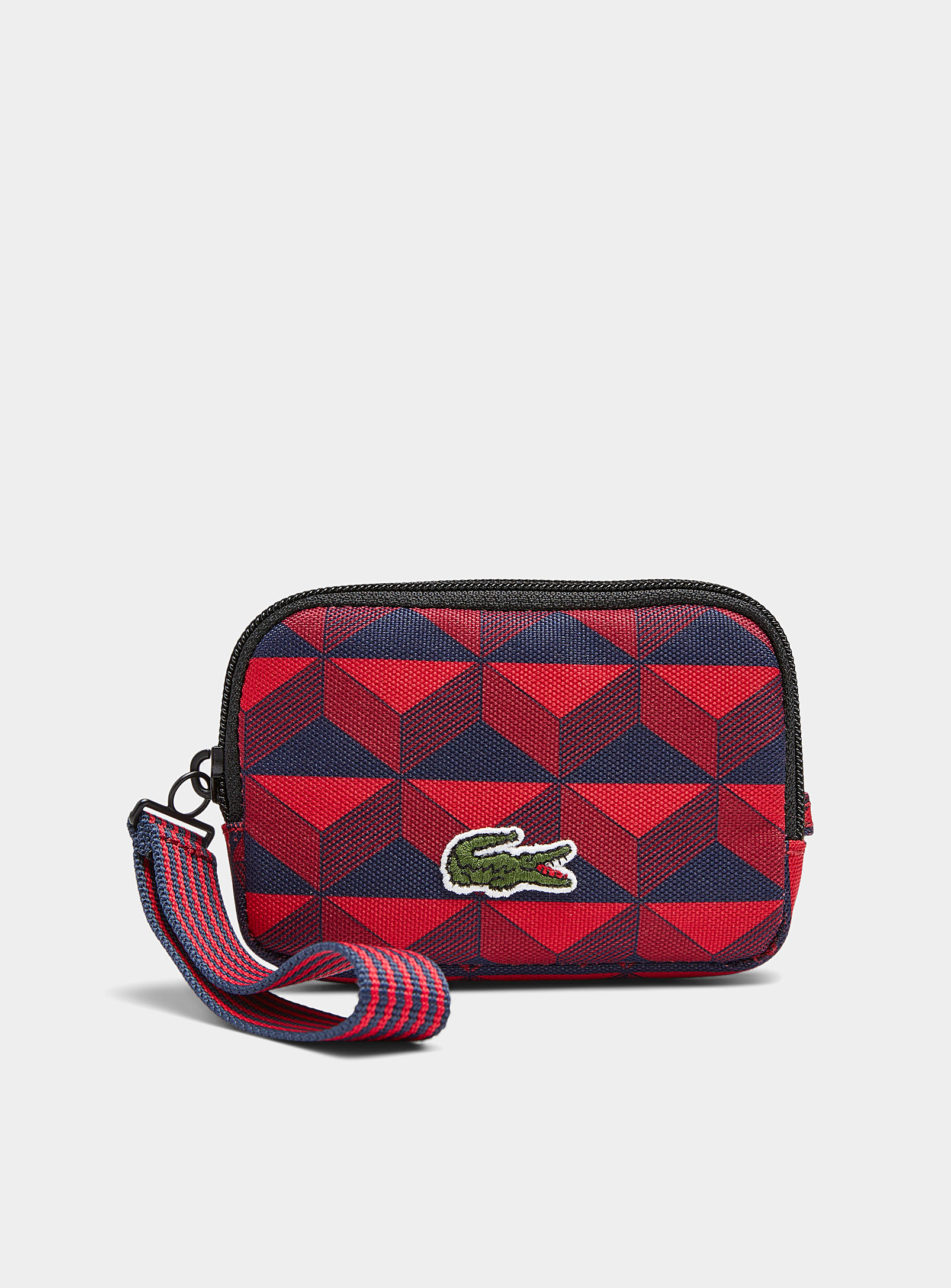 Lacoste Small Patterned Fabric Wallet In Multi