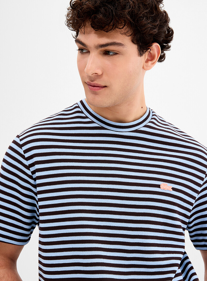 Twin-stripe knit T-shirt product image (primary)