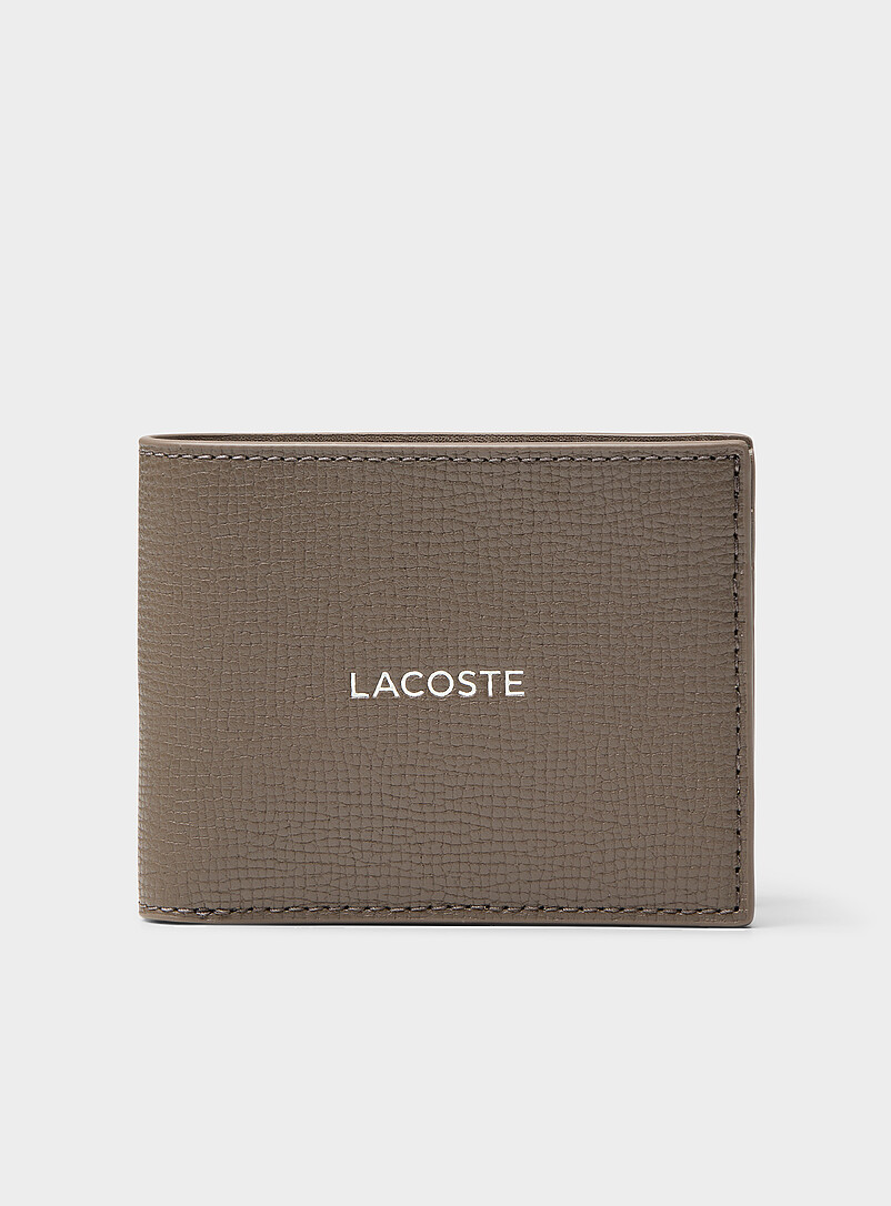 Printed Logo Pebbled Leather Wallet