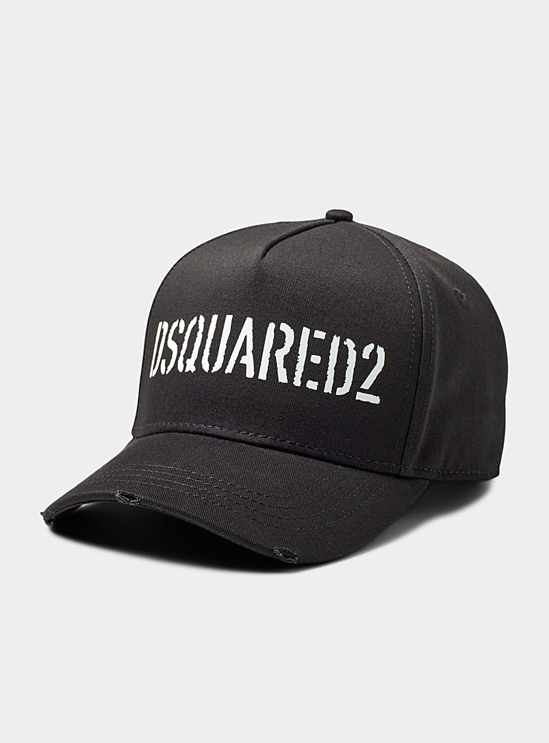 Dsquared2: La casquette signature tag Noir pour homme