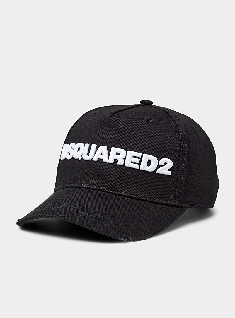 Dsquared2 Black Embossed signature cap for men