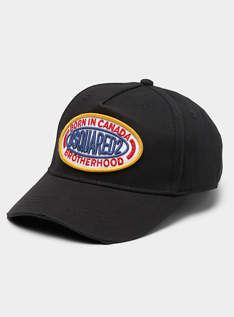 Dsquared2 Black Brotherhood crest cap for men
