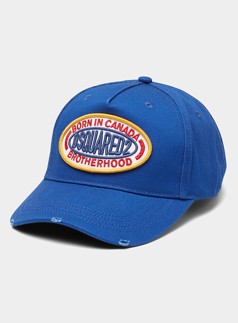 Dsquared2 Blue Brotherhood crest cap for men