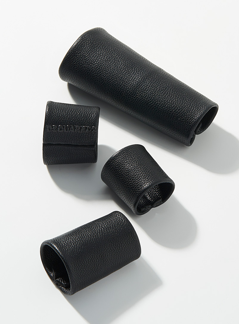 Dsquared2 Black Faux-leather rings for men