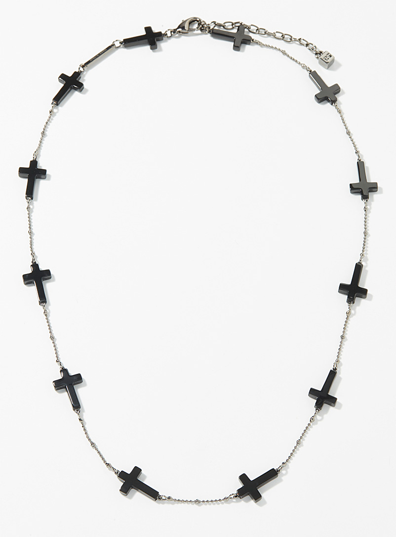 Dsquared2 Light Grey Multi-cross necklace for men