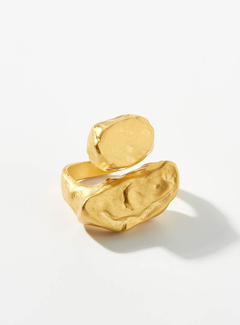 Dsquared2 Golden Yellow Stones abstract ring for men