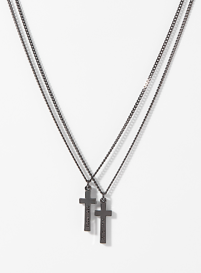 Silver double cross necklace | Dsquared2 | Dsquared2 | Designer ...