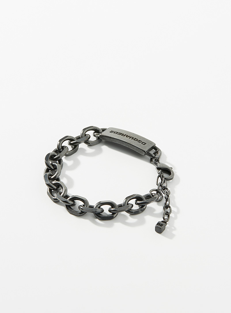 Dsquared2 Black Black chain bracelet for men