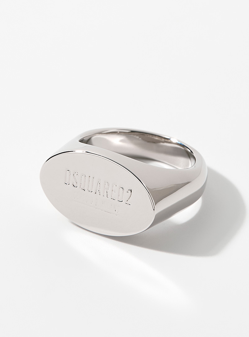 Dsquared2 Silver Signature signet ring for men