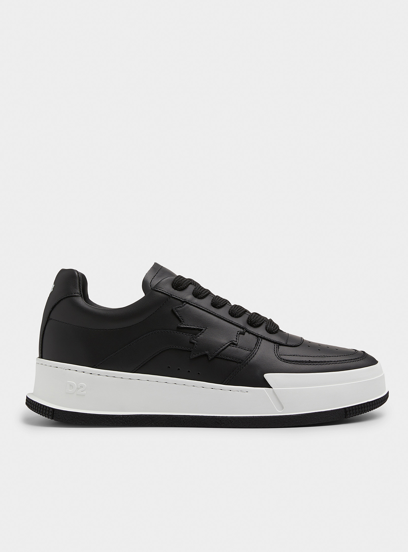 Shop Dsquared2 Canadian Leather Sneakers Men In Black