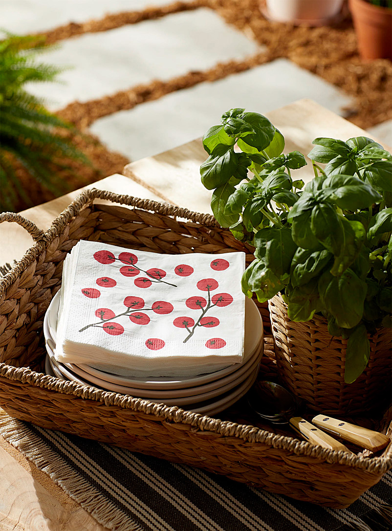 Simons Maison: Les serviettes en papier petites tomates 33 x 33 cm. Paquet de 25. Assorti