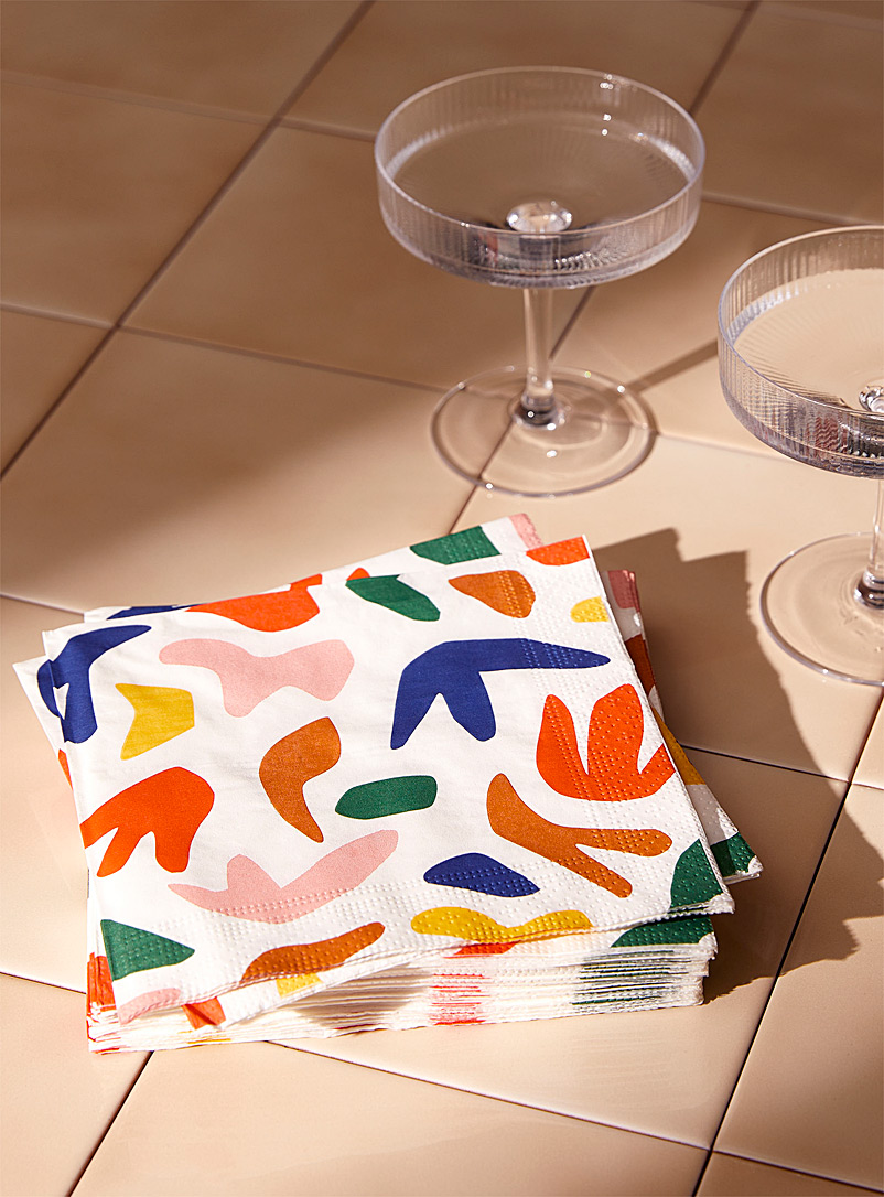 Simons Maison Assorted Abstract shapes paper napkins 16.5 x 16.5 cm. Pack of 30.