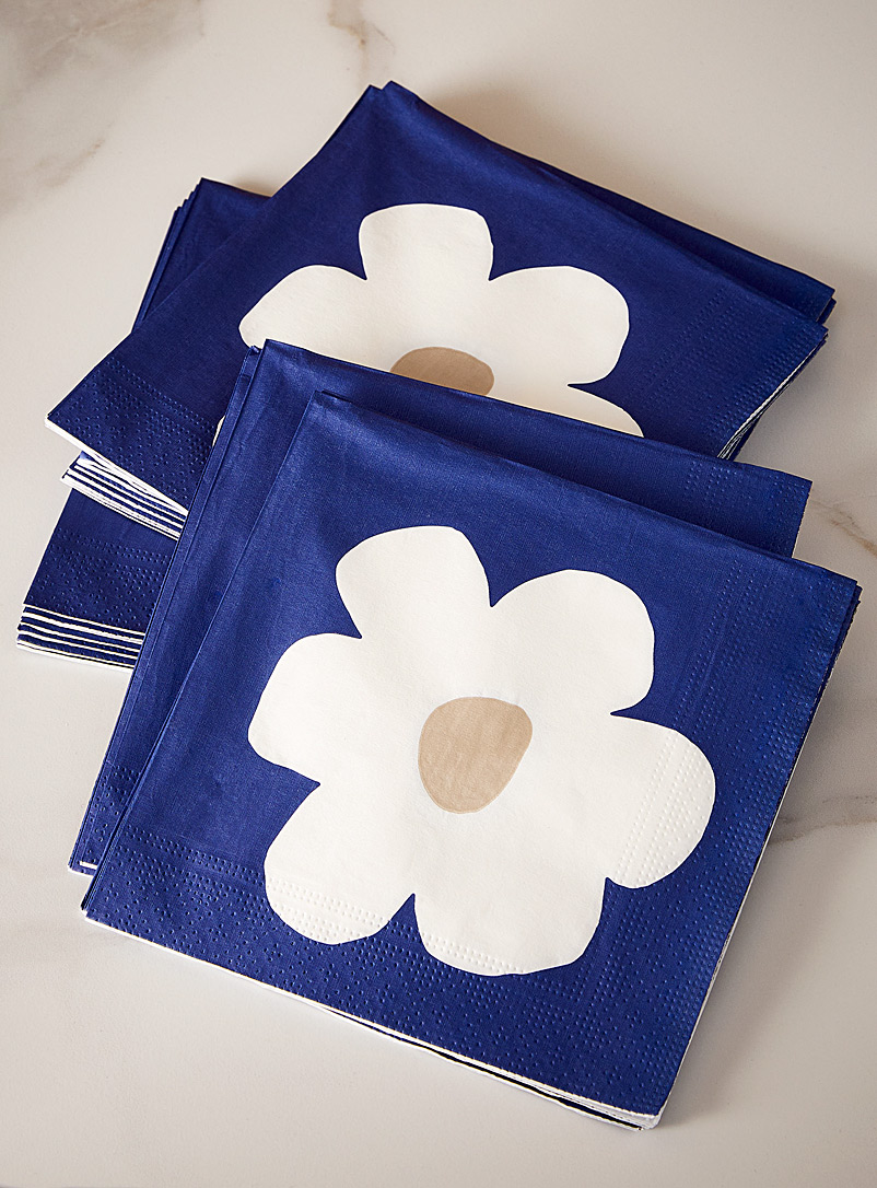 Simons Maison Assorted Unique flower paper napkins 16.5 x 16.5 cm. Pack of 30.