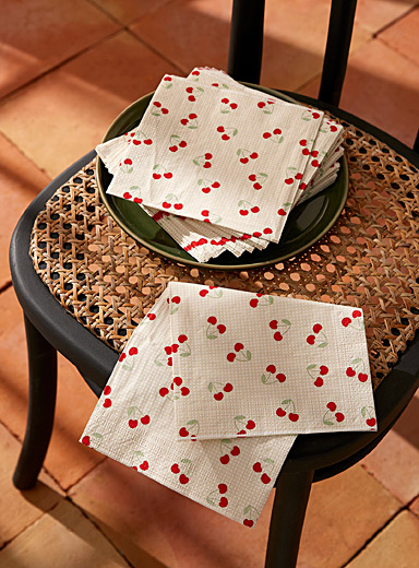 La serviette de table coton recyclé scintillante rouge, Simons Maison, Serviettes de table en tissu, Salle à manger