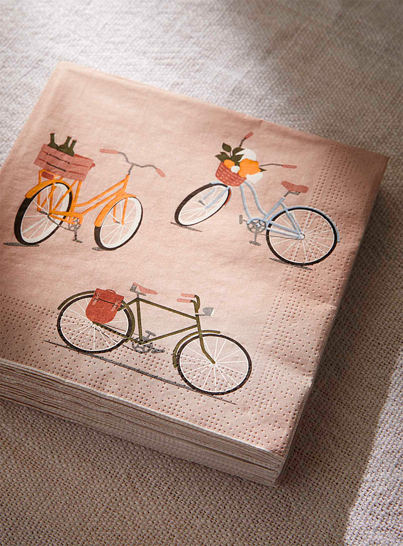 Simons Maison Assorted Bike ride paper napkins 16.5 x 16.5 cm. Pack of 25.