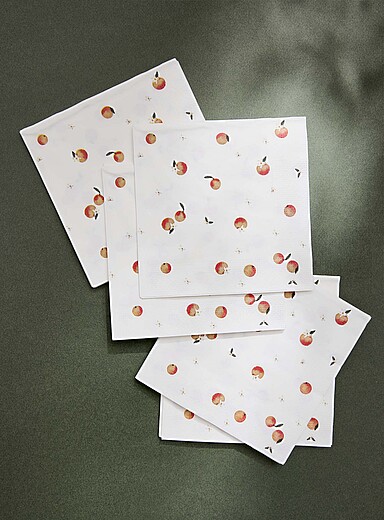 Les serviettes en papier oranges fra&icirc;ches 16,5 x 16,5 cm. Paquet de 25.