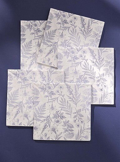 Les serviettes en papier collage botanique 16,5 x 16,5 cm. Paquet de 25.