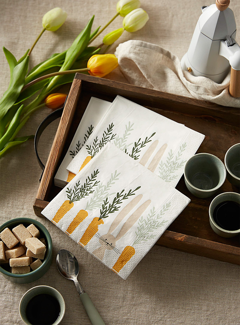 Simons Maison: Les serviettes en papier lapin malin 16,5 x 16,5 cm. Paquet de 30. Assorti
